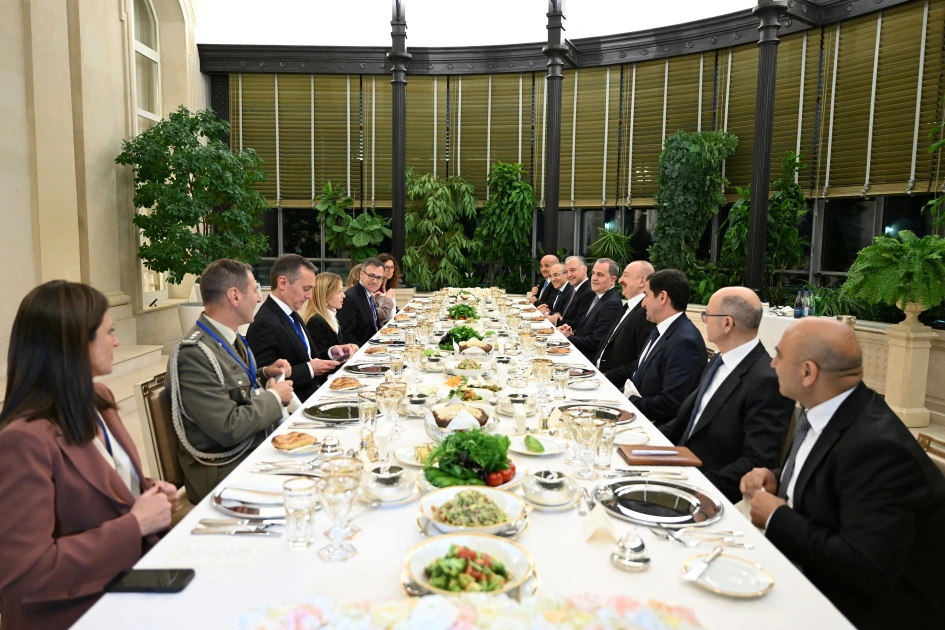 President Ilham Aliyev hosted working dinner in honor of President of Italian Council of Ministers (PHOTO)