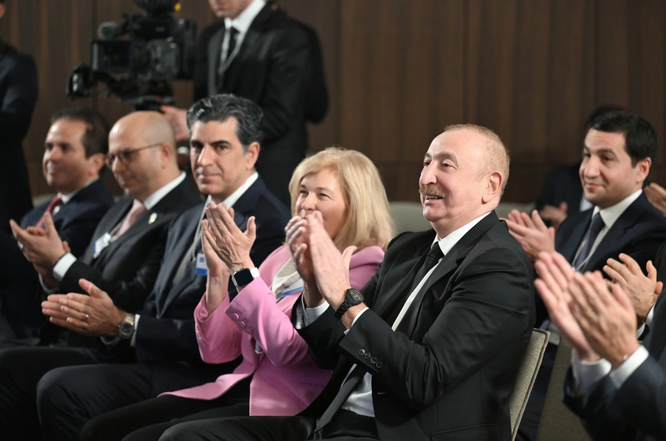 President Ilham Aliyev interviewed by Euronews TV in Davos (PHOTO)