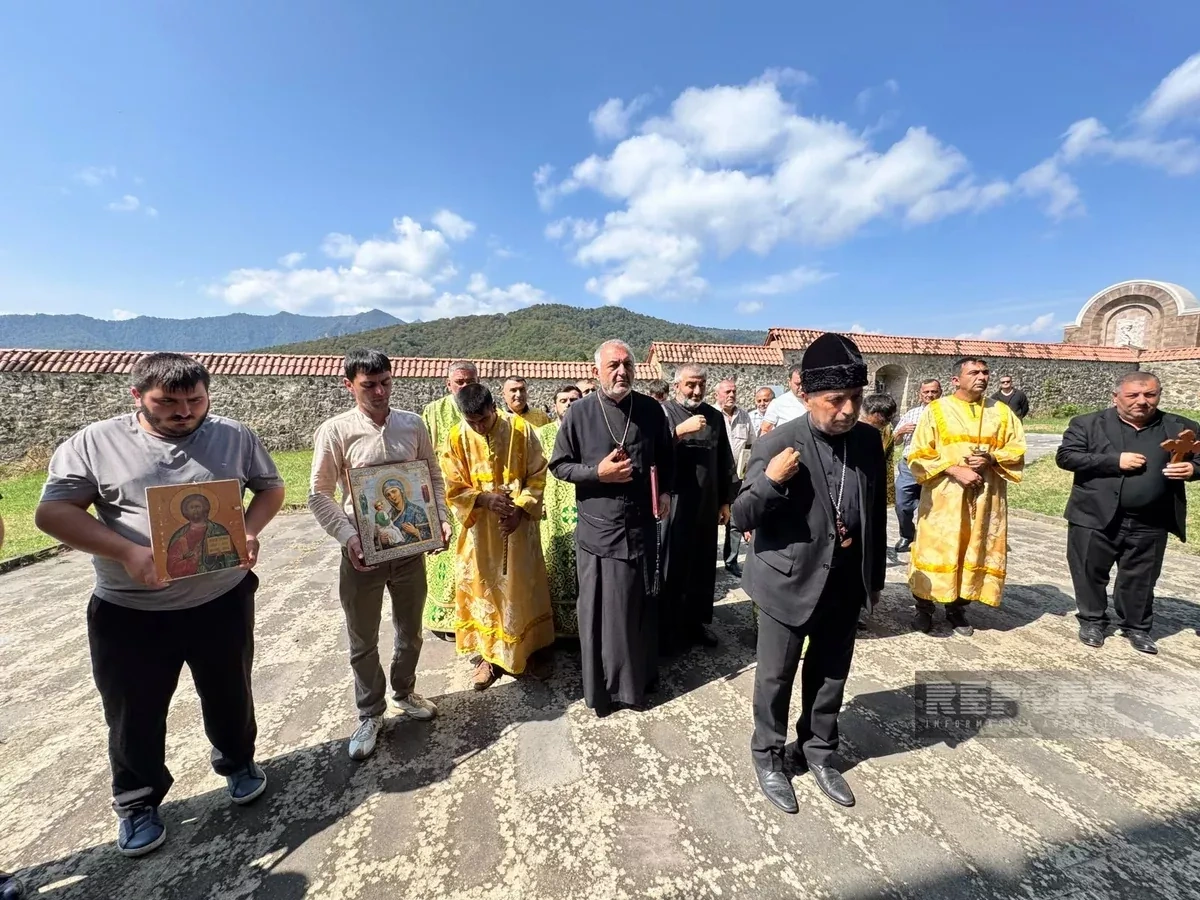 Albanian-Udi Christian community members visit Ganjasar in Azerbaijan PHOTO