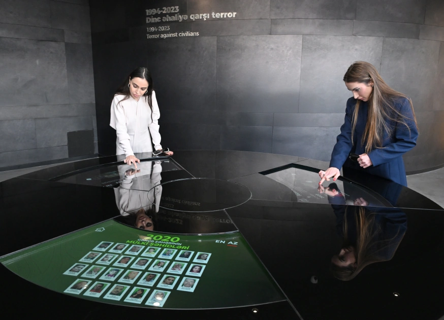 Heydar Aliyev Foundation VP Leyla Aliyeva and Alena Aliyeva visit Ganja Memorial Complex and family of National Hero Natig Gasimov (PHOTO)