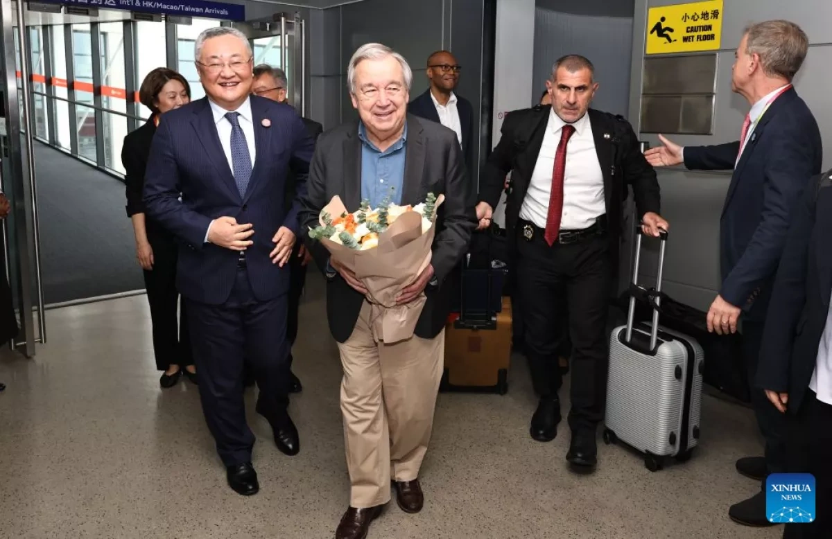 UN chief arrives in Shanghai for AI conference PHOTO