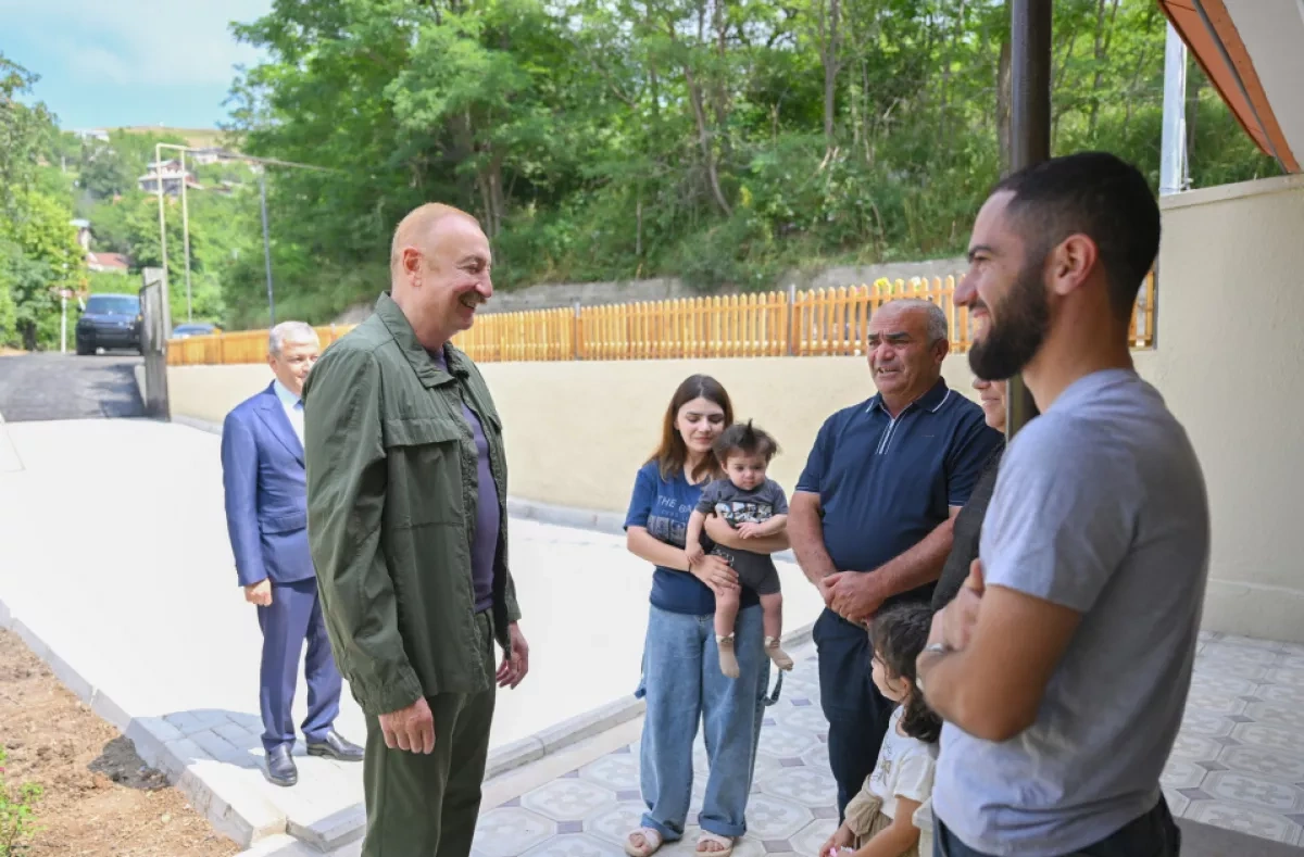 President Aliyev reviews village restoration efforts in Shusha district PHOTO