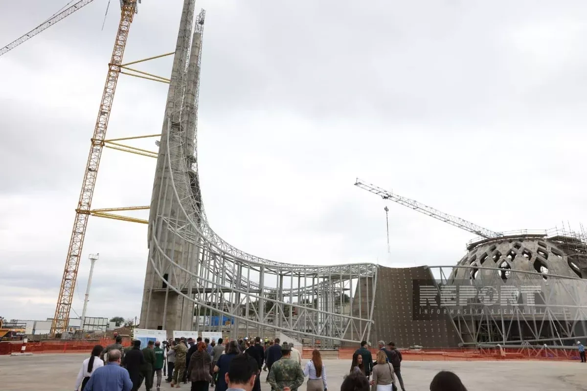 Foreign diplomats tour new Shusha Mosque construction site PHOTO