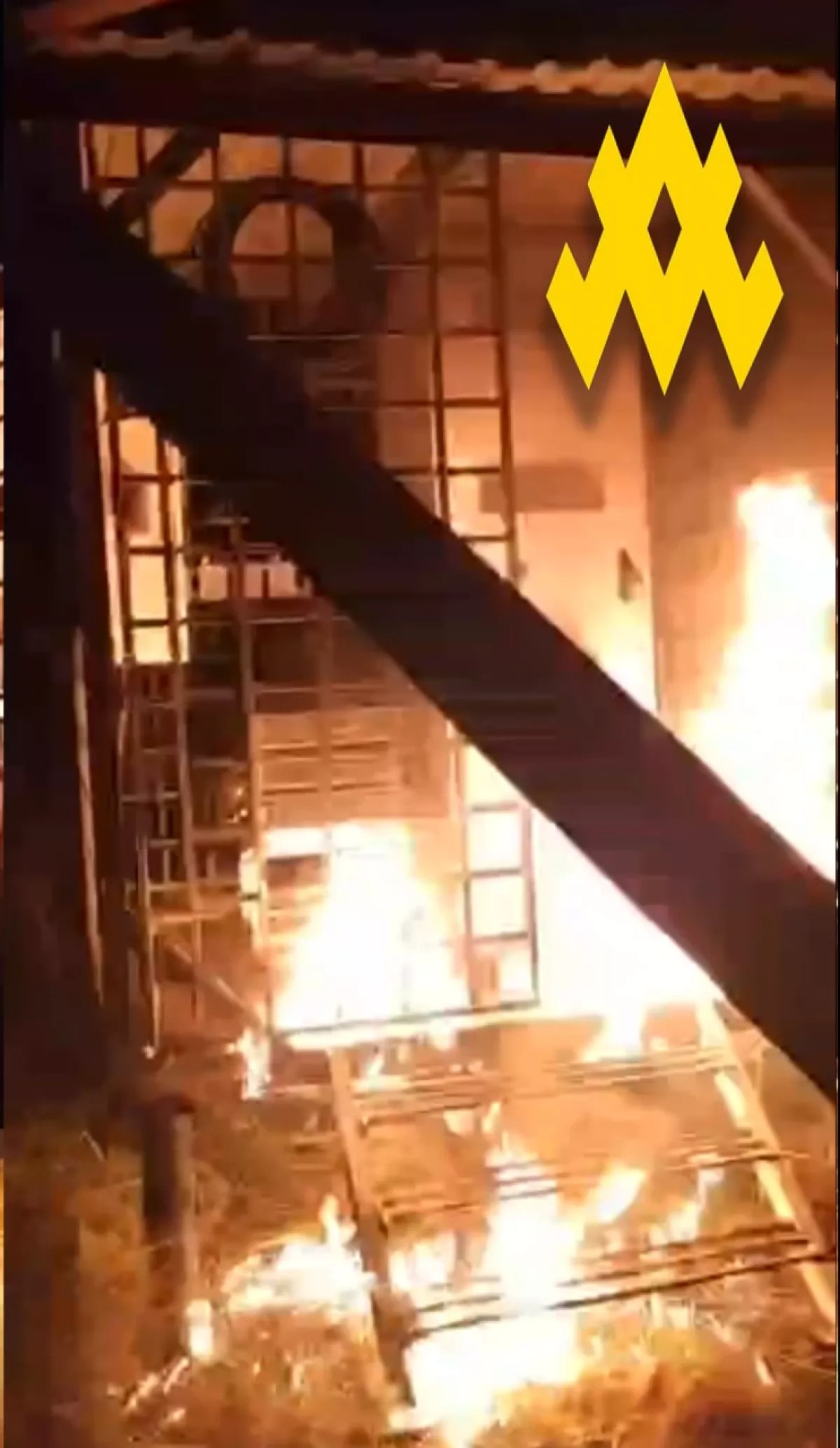 Ukrainian-Crimean Tatar group claims to burn down Russian air defence tower PHOTO / VIDEO