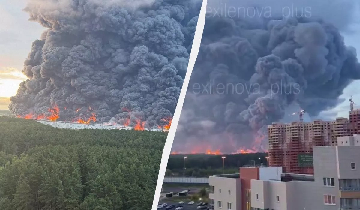 Mass drone attack hits Moscow, Wildberries warehouse goes up in flames VIDEO
