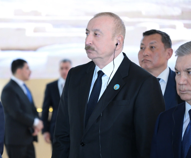 President Ilham Aliyev and other participants of OTS informal summit tour cultural sites in Turkistan (PHOTO)