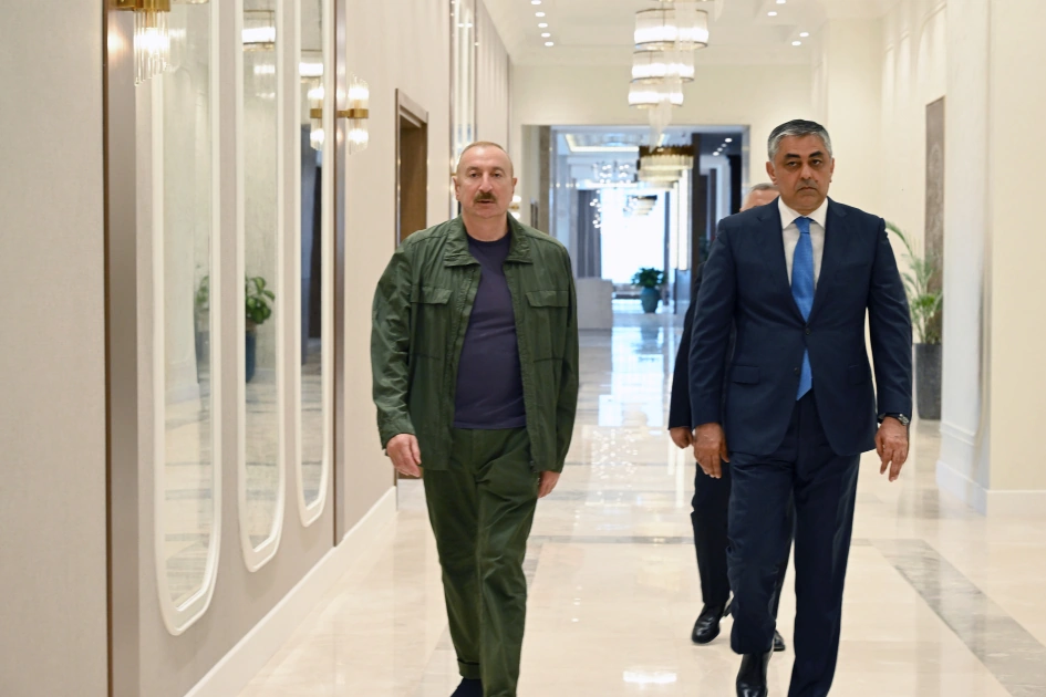 President Ilham Aliyev attends opening of Khankendi Hotel (PHOTO)