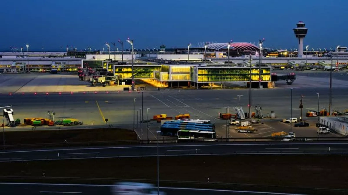 Cleaning company car crashes into plane engine at Munich Airport