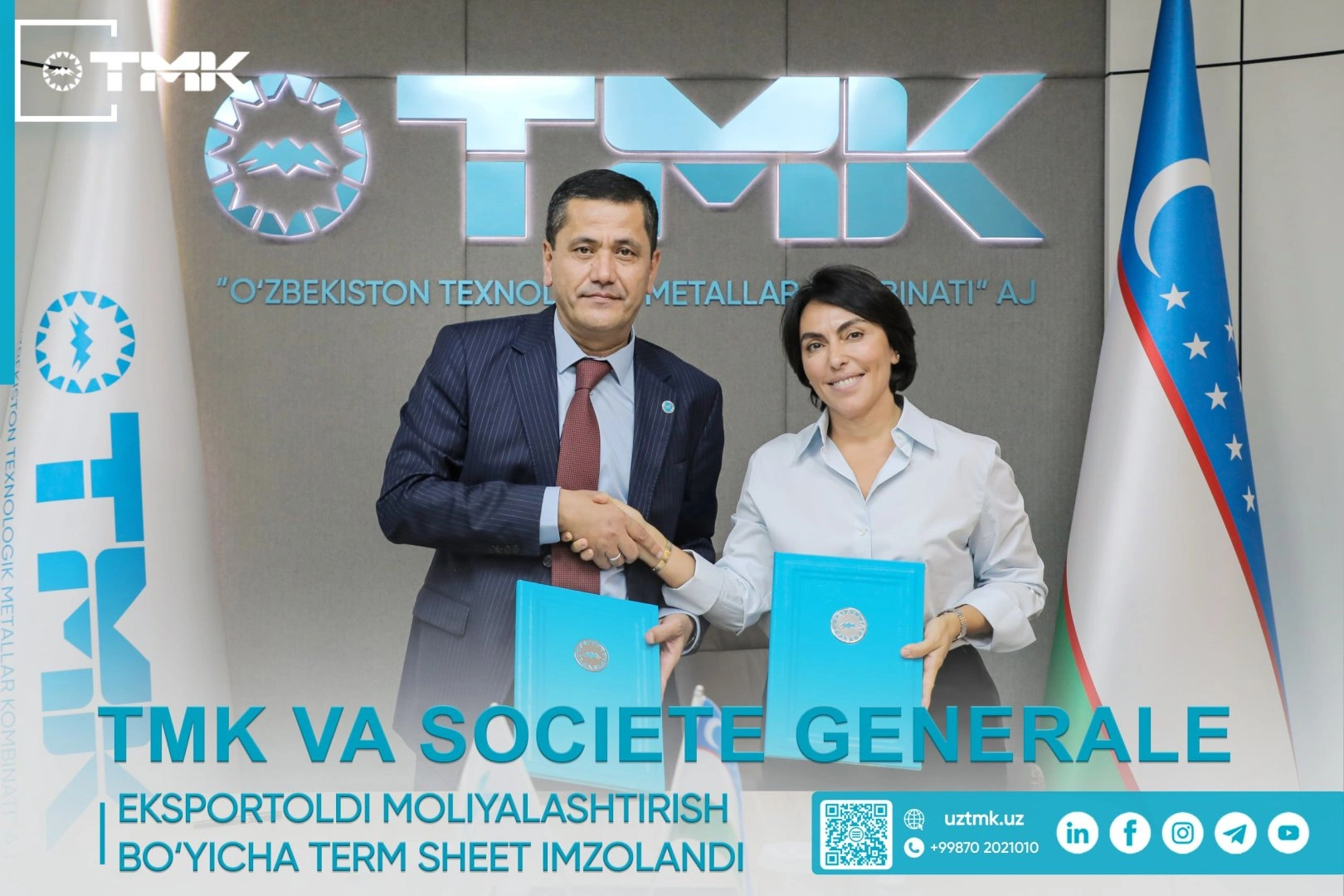 Uzbekistan’s TMK, French Societe Generale sign pre-export financing deal