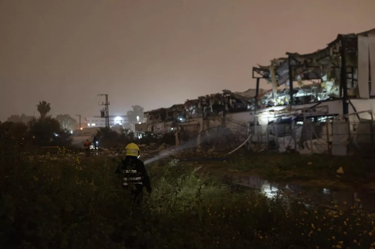 Iranian missile strikes drone factory in central Israel PHOTO