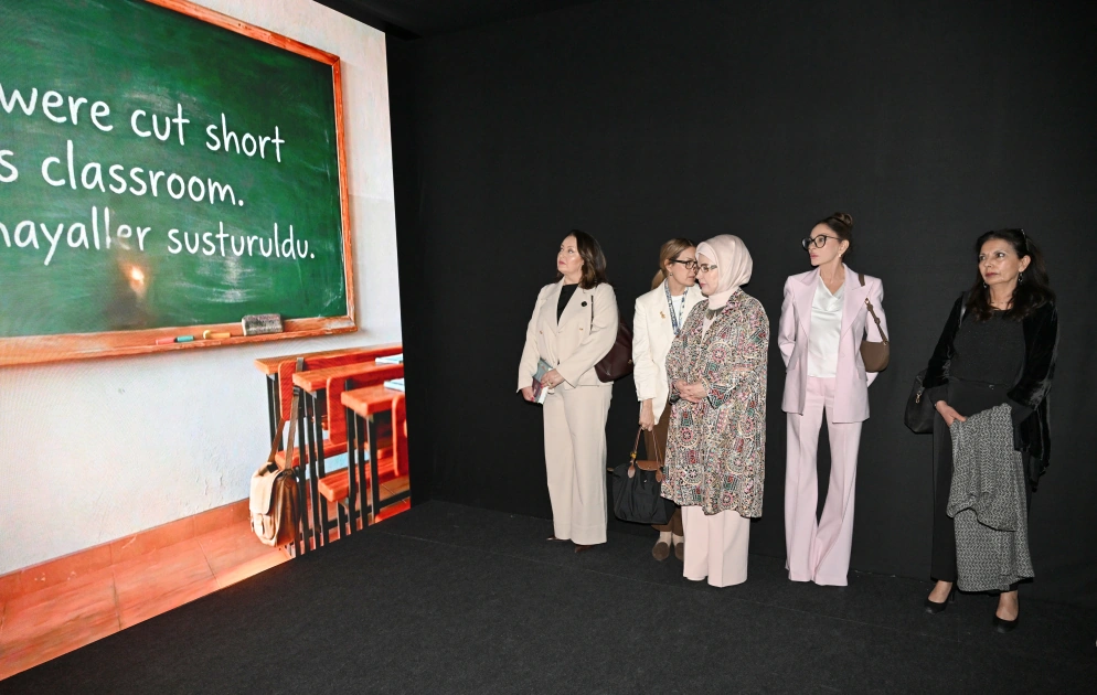 First Lady Mehriban Aliyeva participates in panel titled "United for Peace in Palestine: Fighting Destruction of Education System and Protecting Future" in Antalya (PHOTO)