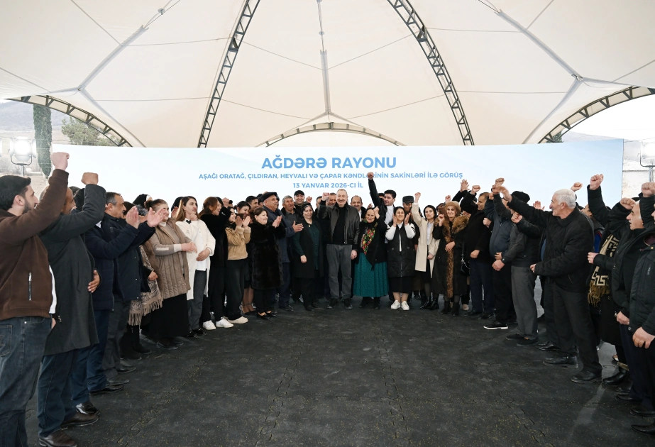 President Ilham Aliyev meets with residents of villages Asaghi Oratagh, Chilidran, Heyvali, and Chapar in Aghdara district (PHOTO)