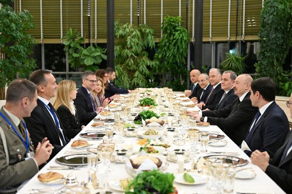 President Ilham Aliyev hosted working dinner in honor of President of Italian Council of Ministers (PHOTO)