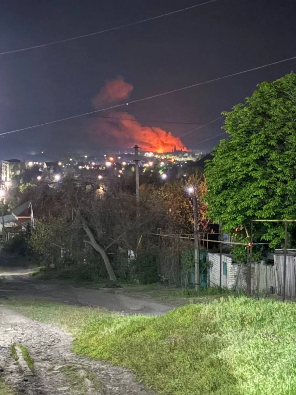 Russian ammo stockpile struck overnight in occupied Luhansk region PHOTO