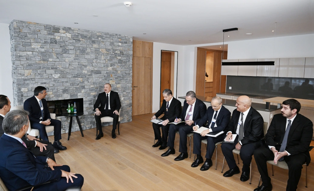 President Ilham Aliyev meets with Brazilian BTG Pactual company chairman in Davos (PHOTO)