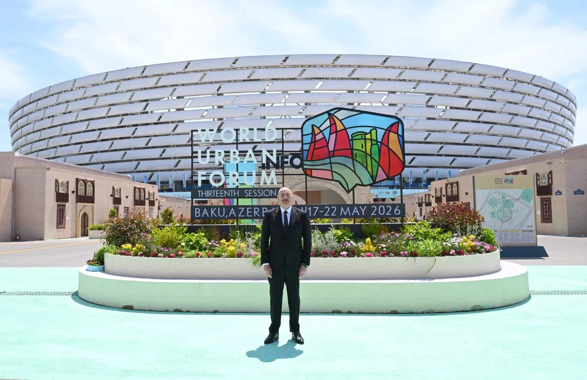 Azerbaijani president inspects Baku Olympic Stadium ahead of WUF13 PHOTO