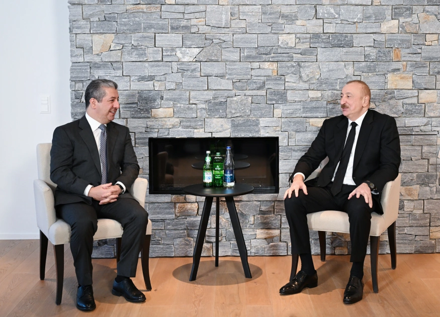 President Ilham Aliyev meets with Prime Minister of Iraqi Kurdistan in Davos (PHOTO)