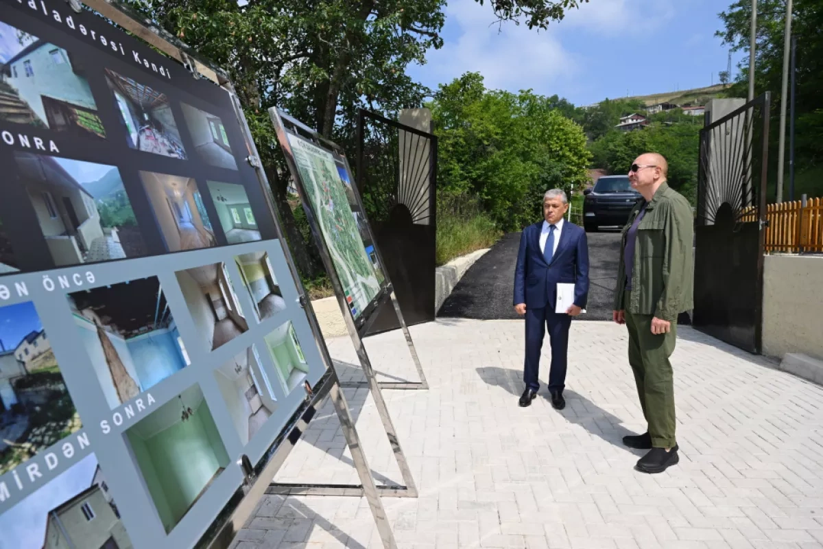President Aliyev reviews village restoration efforts in Shusha district PHOTO