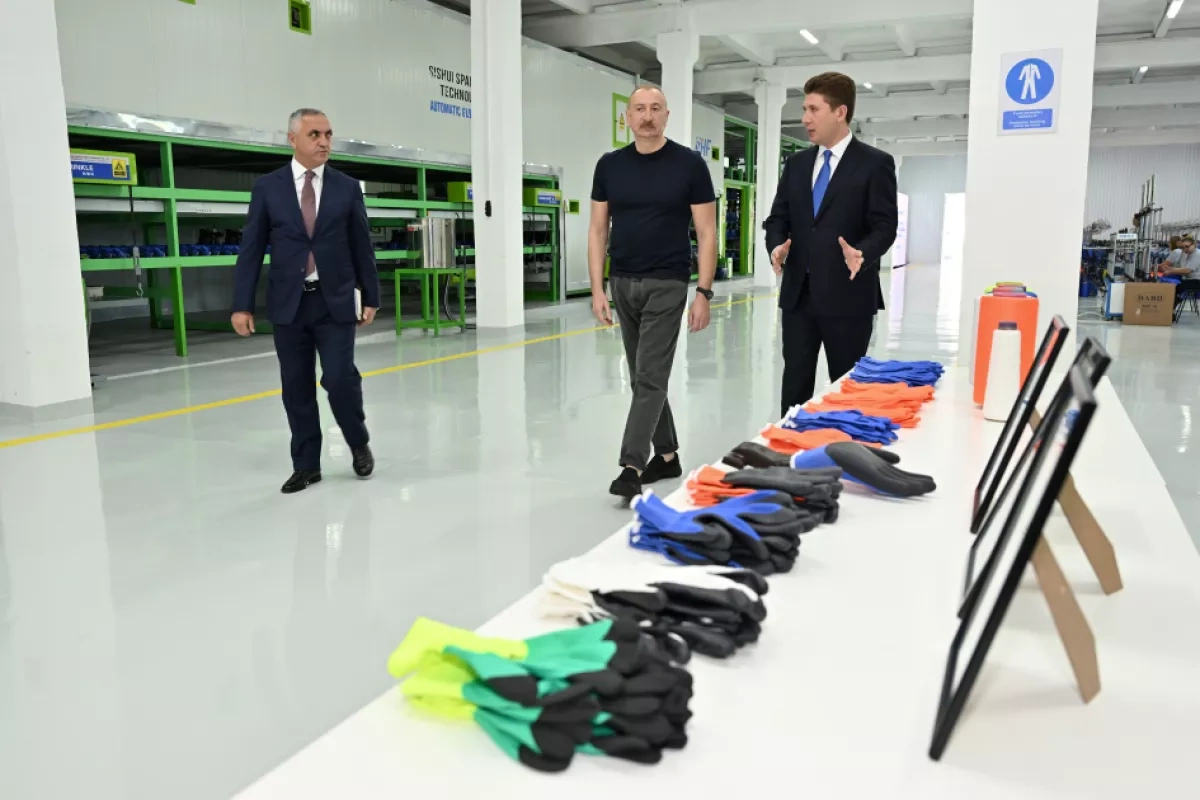 President Aliyev attends inauguration of work gloves factory in Khankendi PHOTO