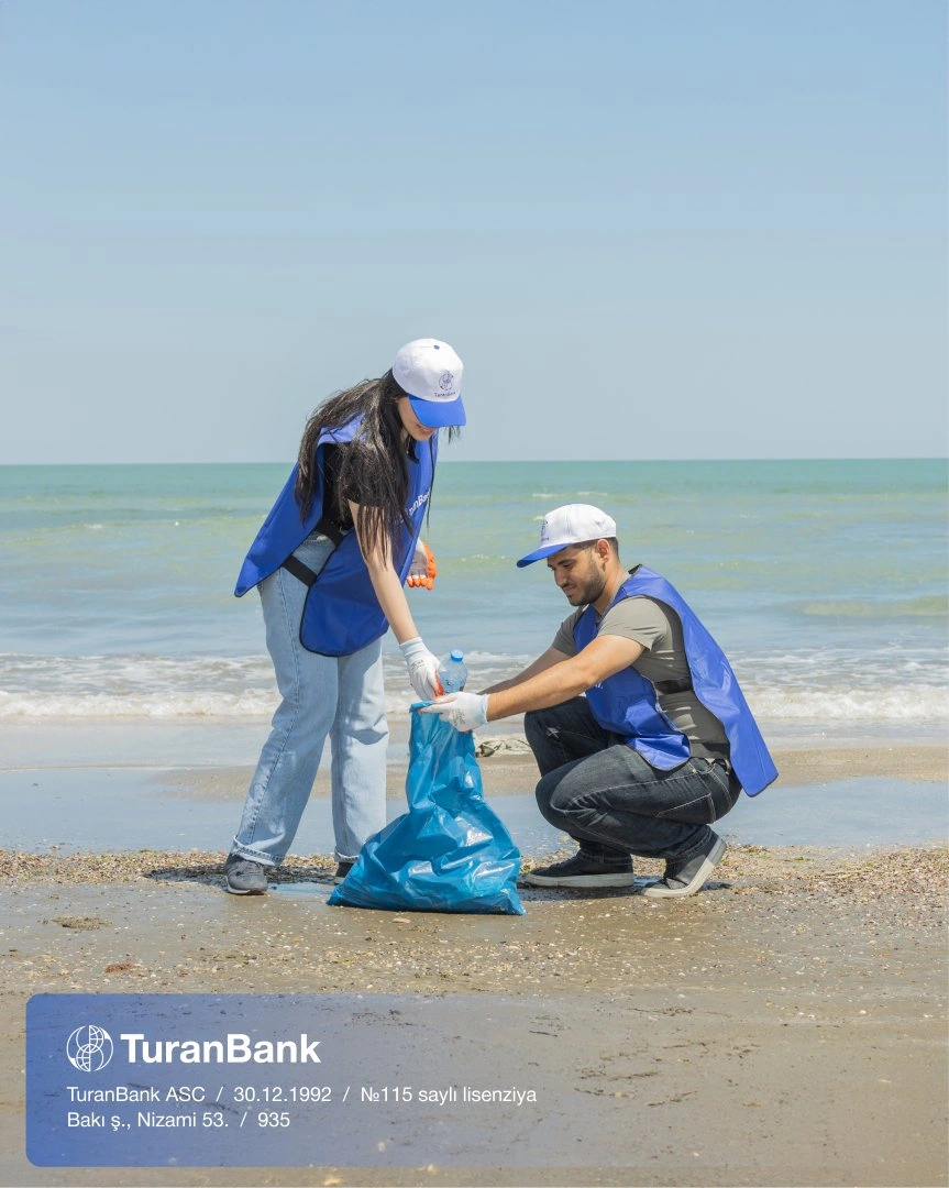 TuranBank conducts Beach Cleanup Campaign on the Caspian Coast in cooperation with the Ministry of Ecology and Natural Resources (PHOTO)