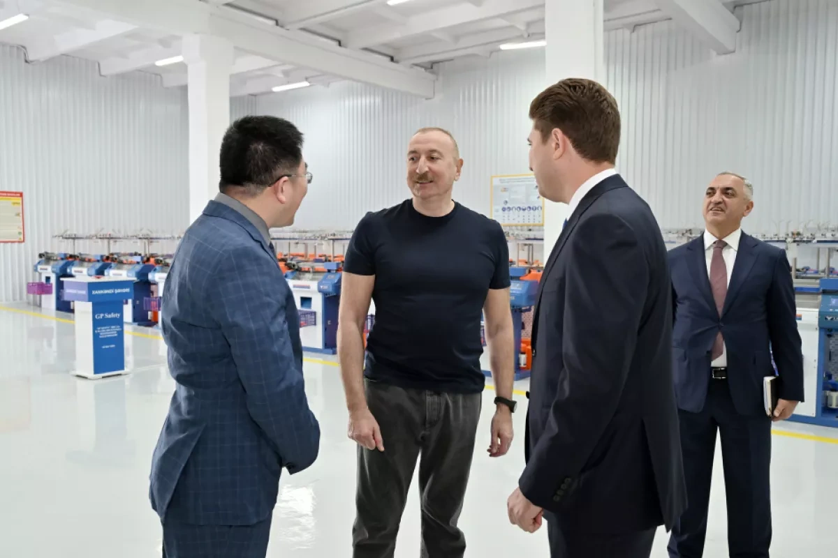 President Aliyev attends inauguration of work gloves factory in Khankendi PHOTO