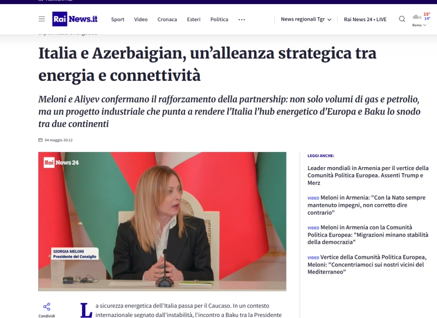 World media highlights talks between Azerbaijani President and Italian PM in Baku (PHOTO)