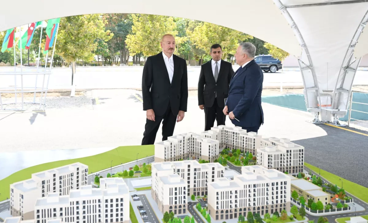 Aliyev lays foundation for 518-apartment social housing complex in Nakhchivan PHOTO
