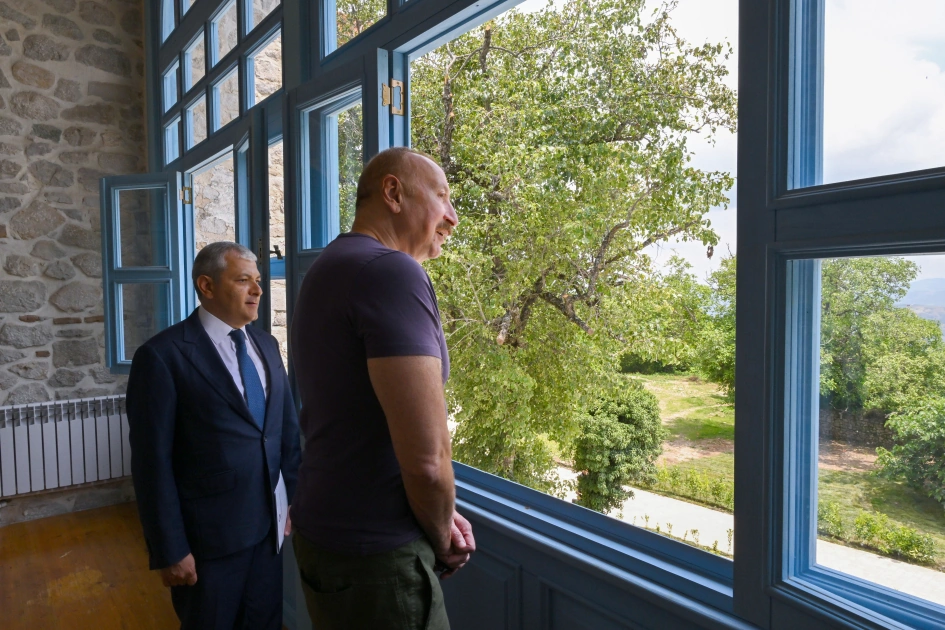 President Ilham Aliyev attends opening ceremony of Sadigjan House in Shusha after restoration (PHOTO)