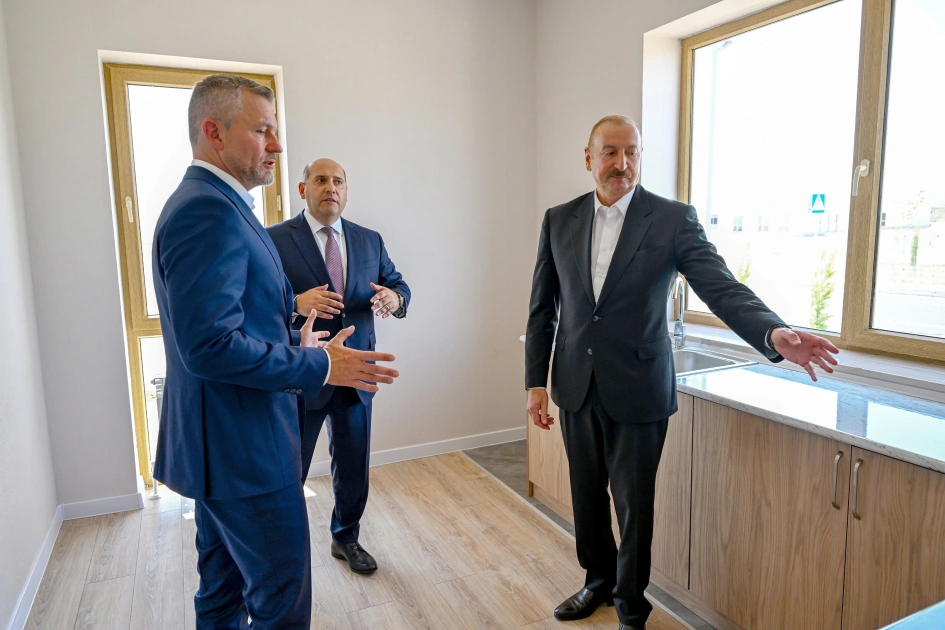 President Ilham Aliyev, President of Slovakia review construction progress in Bash Garvand village of Aghdam district (PHOTO)