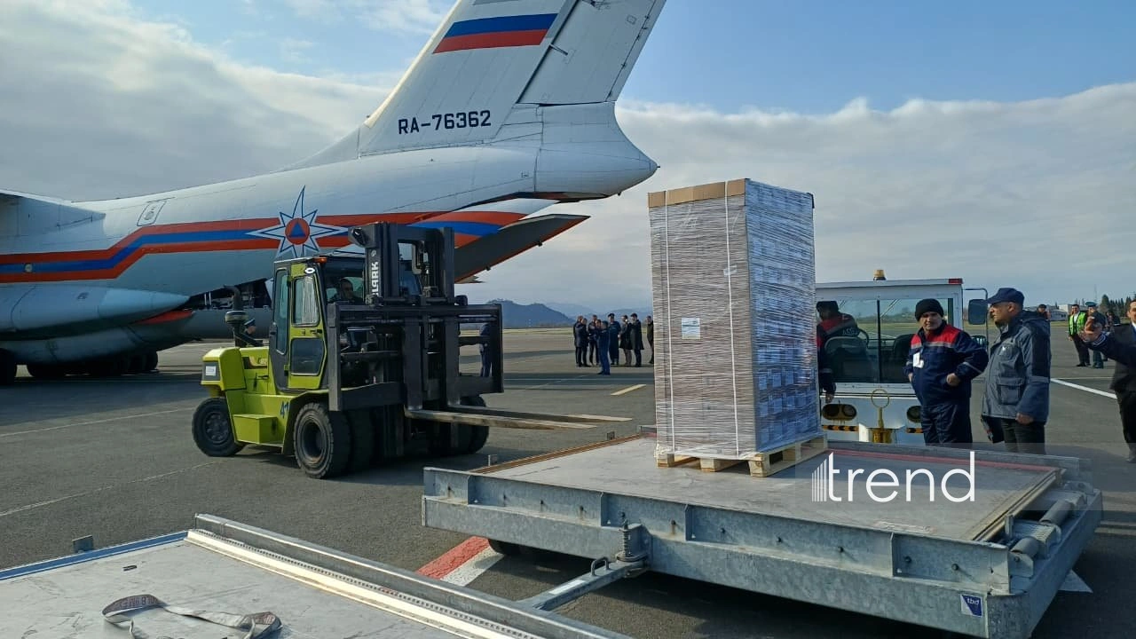 Russian humanitarian aid plane lands at Azerbaijan's Lankaran airport (PHOTO)
