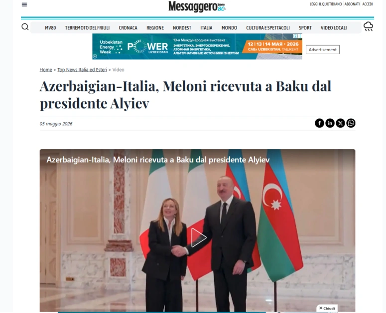 World media highlights talks between Azerbaijani President and Italian PM in Baku (PHOTO)
