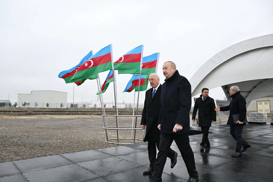 President Ilham Aliyev lays foundation stone for polypropylene and laminated bag production facility in Sumgayit Industrial Park (PHOTO)