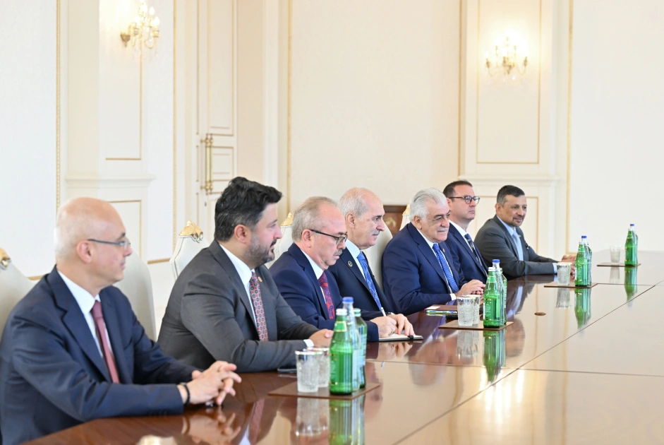 President Ilham Aliyev receives delegation led by Speaker of Grand National Assembly of Türkiye (PHOTO)
