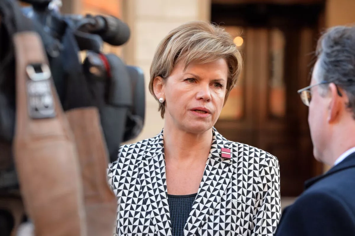 Latvian FM says she hid in bomb shelter during Russian attack on Kyiv