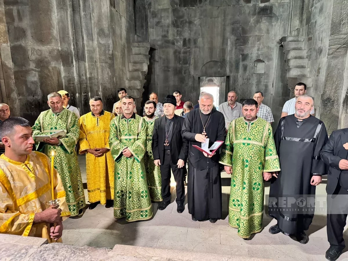 Albanian-Udi Christian community members visit Ganjasar in Azerbaijan PHOTO