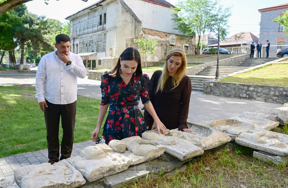 Heydar Aliyev Foundation VP Leyla Aliyeva reviews restoration and reconstruction works at Muhammad Fuzuli Park in Sheki (PHOTO)