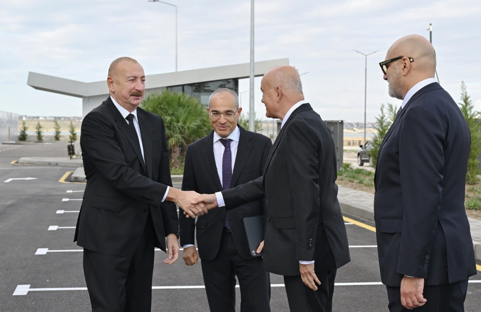 President Ilham Aliyev attends opening of a pharmaceutical manufacturing plant at Pirallahi Industrial Park (PHOTO)