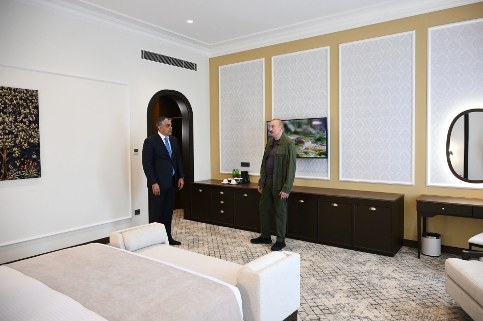 President Ilham Aliyev attends opening of Khankendi Hotel (PHOTO)