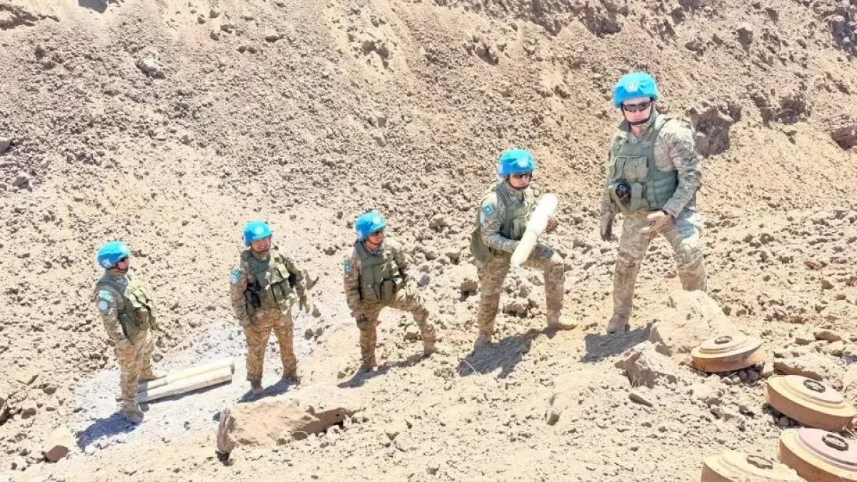 Kazakh UN peacekeepers step up demining efforts on Golan Heights