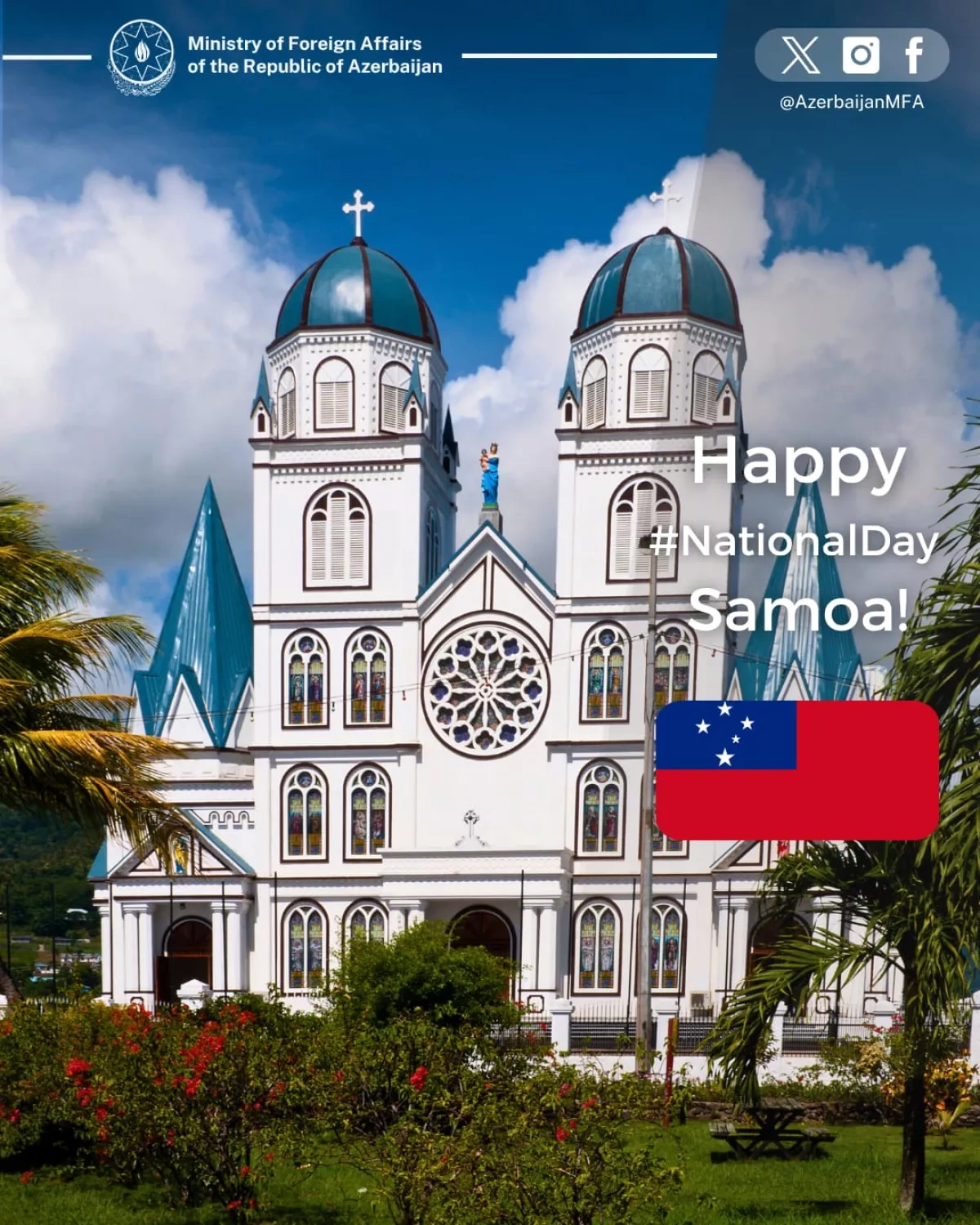 Baku sends warm wishes to Samoa on national day