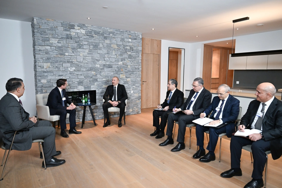 President Ilham Aliyev meets with President of Brookfield Asset Management in Davos (PHOTO)