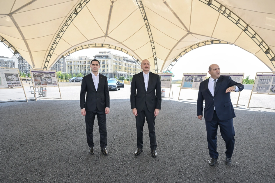 President Ilham Aliyev and President of Turkmenistan view destroyed areas of Fuzuli city (PHOTO)
