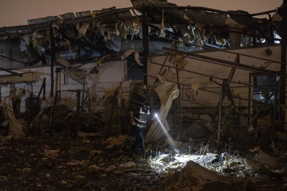 Iranian missile strikes drone factory in central Israel PHOTO