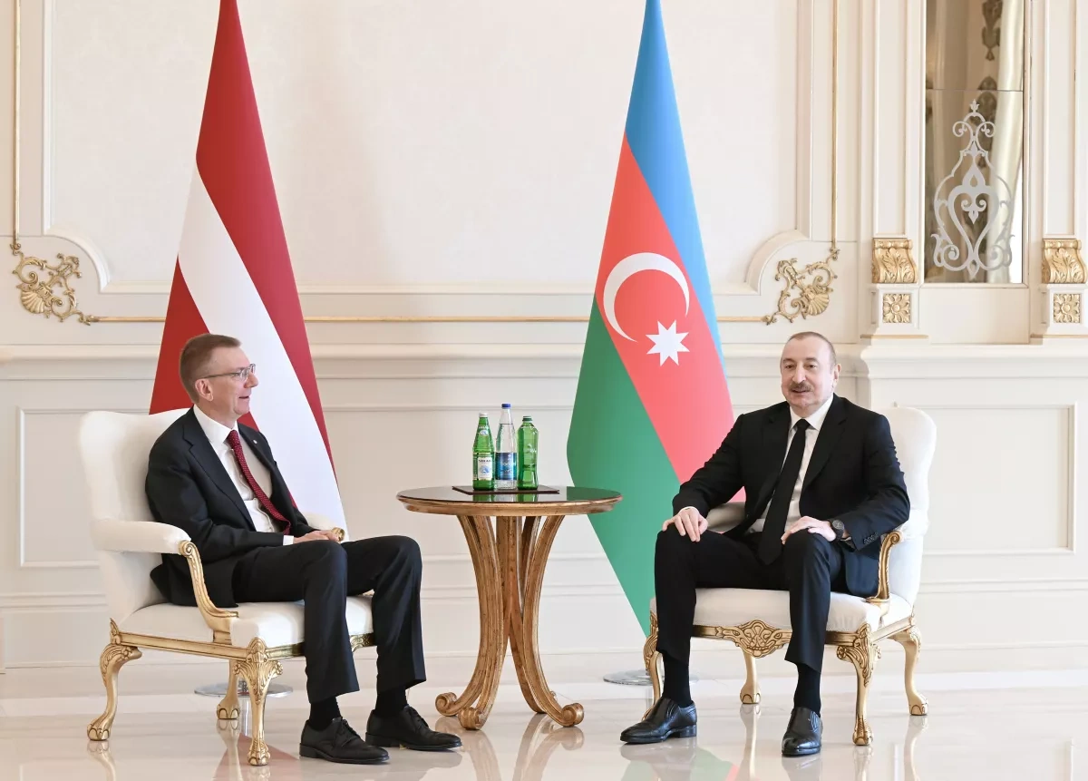 President Aliyev holds one-on-one talks with Latvian counterpart PHOTO