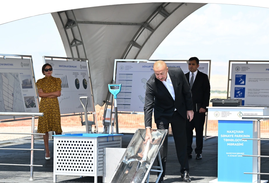 President Ilham Aliyev, First Lady Mehriban Aliyeva attend groundbreaking ceremony for Nakhchivan Industrial Park