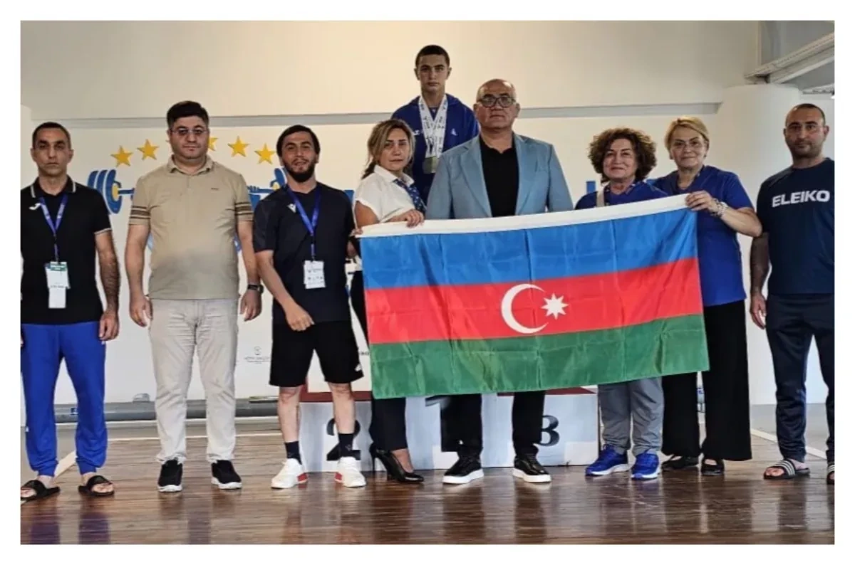 Young Azerbaijani weightlifter takes European podium with three medals
