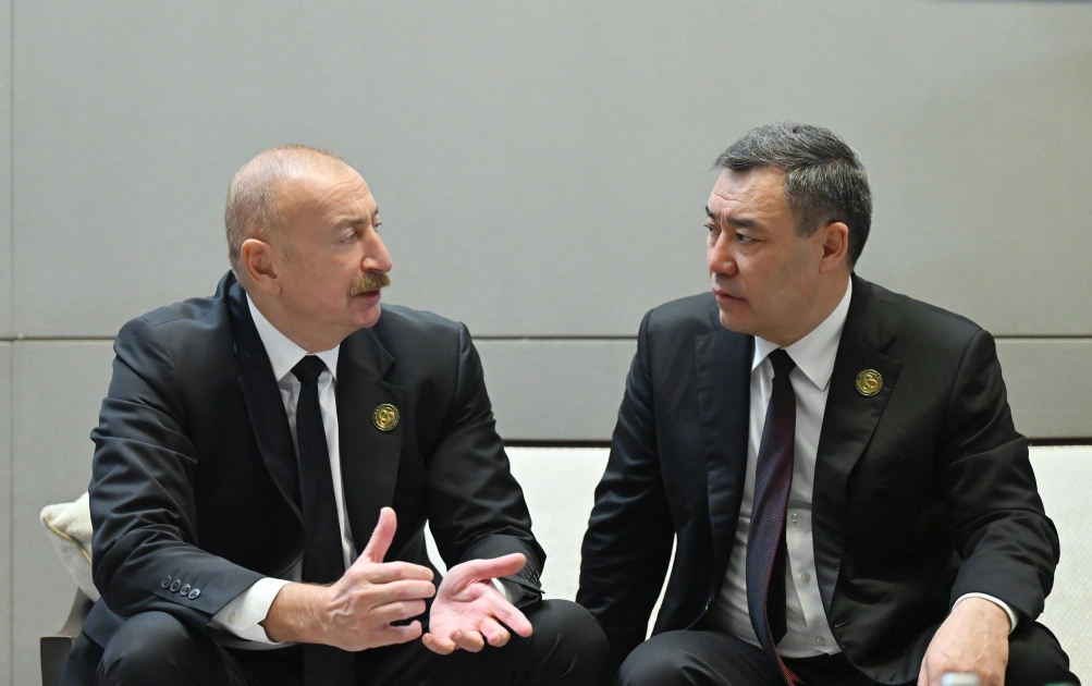 President Ilham Aliyev and Sadyr Japarov hold informal talks on sidelines of CICA summit in Baku (PHOTO)