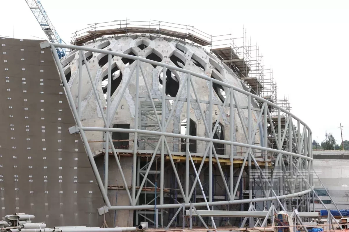 Foreign diplomats tour new Shusha Mosque construction site PHOTO