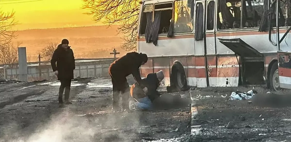 Footage shows aftermath of Russian bus attack in Ukraine’s Dnipropetrovsk VIDEO