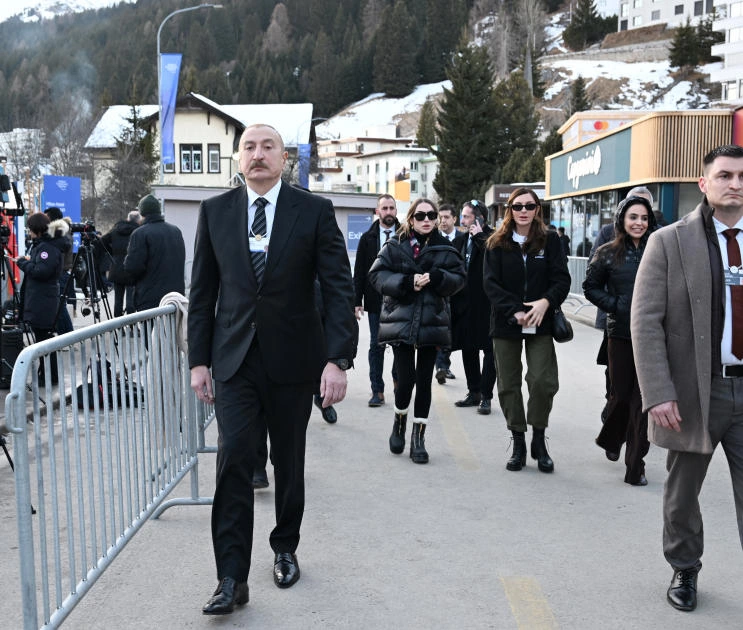 President Ilham Aliyev participates in panel session as part of World Economic Forum (PHOTO)